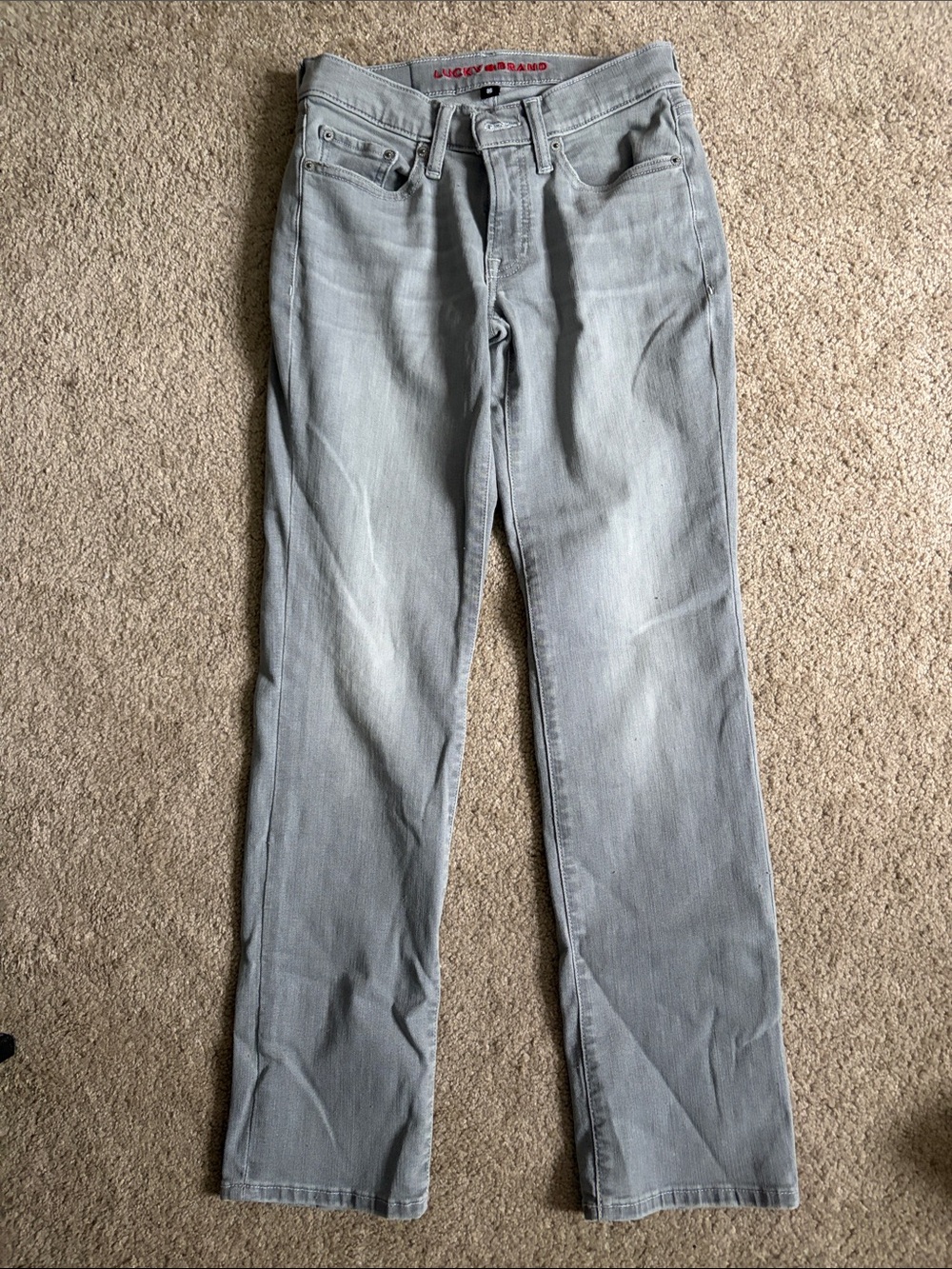 Lucky Brand Straight Jeans in Light Gray Wash
